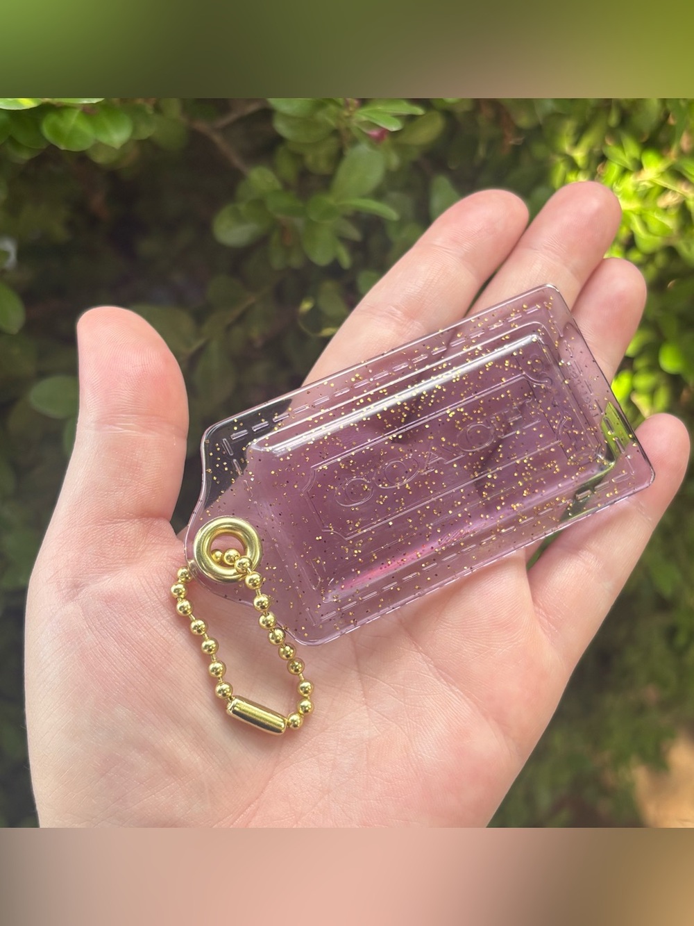 Vintage Coach Purple Gold Glitter XL Hang Tag